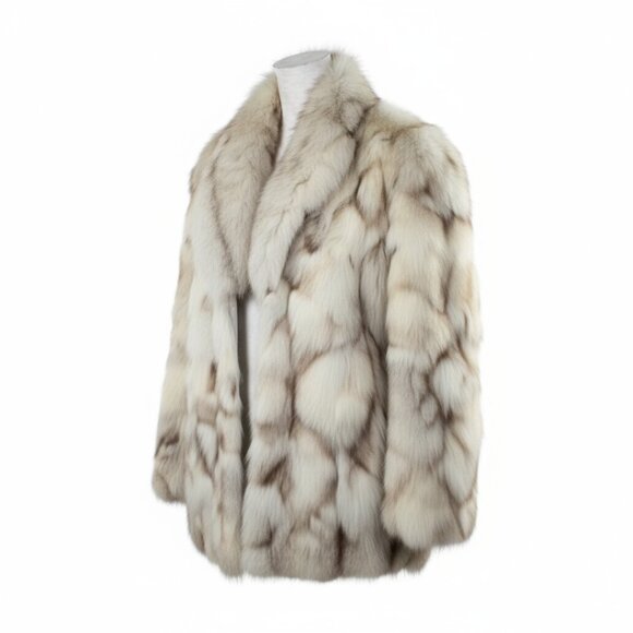 Natural Finland Saga Blue Fox Section Jacket with Shawl Collar, Medium - Picture 4 of 10